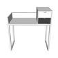 Bàn trang điêmg gỗ cao su sơn trắng SFBTD015
