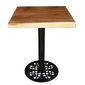 SFMT008 - Bàn cafe gỗ me tây VUÔNG 60cm dày 5cm chân sắt đế tròn hoa văn