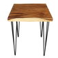 SFMT006 - Bàn cafe gỗ me tây VUÔNG 60cm dày 5cm chân Hairpin