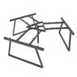 SFTV008 - Bàn cụm 3 chỗ ngồi góc 120 độ gỗ cao su chân sắt hình Thang Vuông