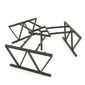 SFVC008 - Bàn cụm 3 chỗ ngồi góc 120 độ gỗ cao su chân sắt chữ V