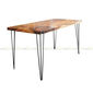 SFMT015 - Bàn gỗ Me Tây 70x140cm dày 5cm chân sắt Hairpin