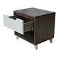 SFTDG005- Tủ đầu giường 1 ngăn kéo gỗ cao su màu nâu cửa trắng (50x40x48cm)