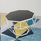 SFBT018 - Bàn Sofa Dimond khung trắng kính đen