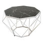SFBT004 - Bàn Sofa Dimond khung sắt trắng mặt kính giả đá