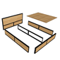 SFGN001 - Giường gỗ cao su khung sắt lắp ráp 3