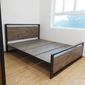 SFGN007 - Giường ngủ khung sắt Ferro gỗ cao su màu nâu lau 3