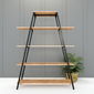 Kệ khung sắt chữ A 5 tầng gỗ cao su (120x35x160cm) - SFKS021