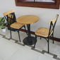 BFCBCF001 - Bộ bàn ghế CAFEBAMBOO chân hoa văn đứng và ghế lưng sắt
